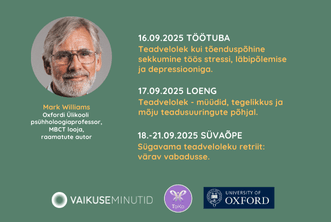 Mindfulness’i grand old man Mark Williams tuleb Eestisse!